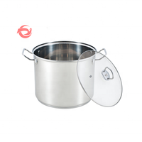 Casserole à induction de grande capacité à fond en acier inoxydable avec couvercle en verre Batterie de cuisine pour hôtel