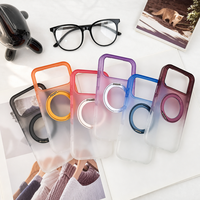 Coque de téléphone magnétique rotative avec support pour 18 17 Promax, dégradé, en acrylique givré, pare-chocs en TPU, toucher doux, antichoc, logo personnalisé