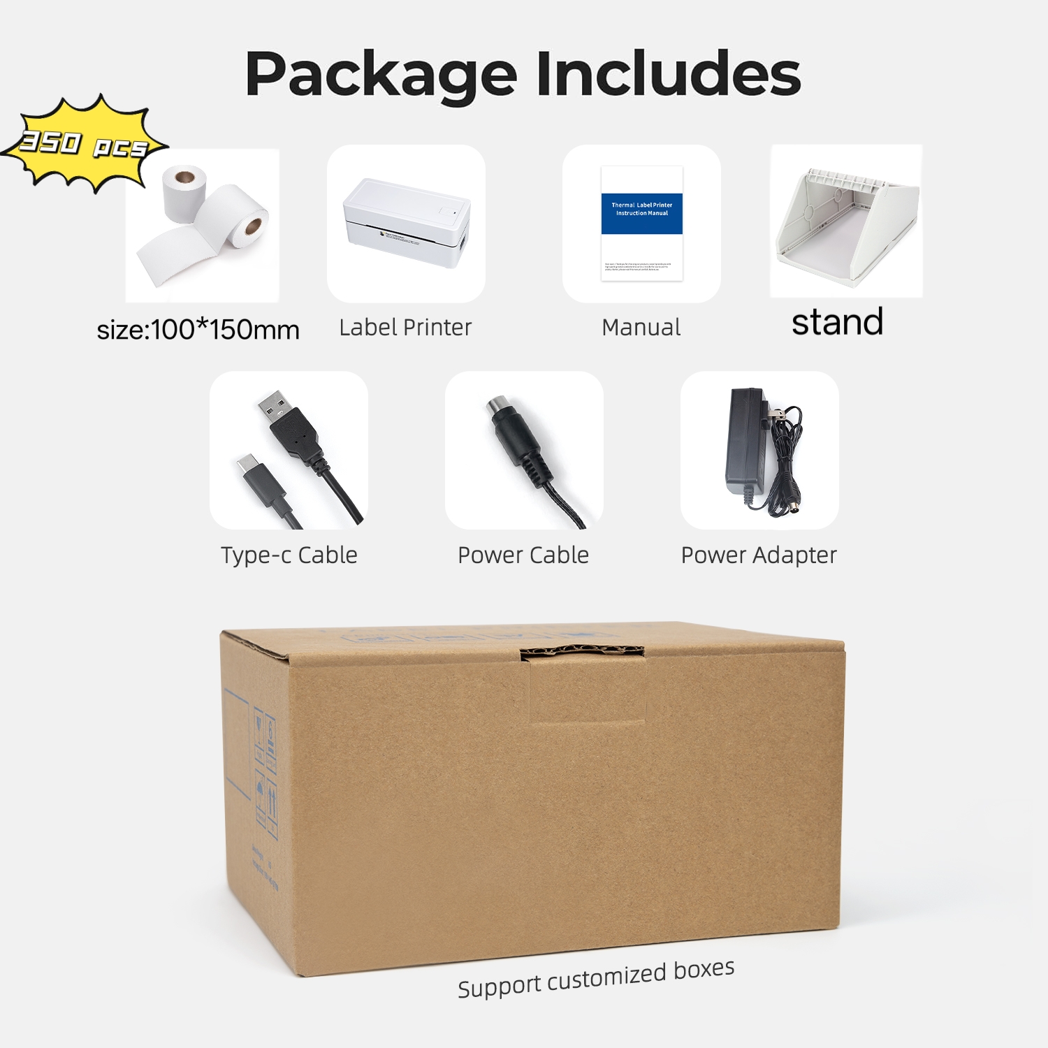 White printer thermal paper stand