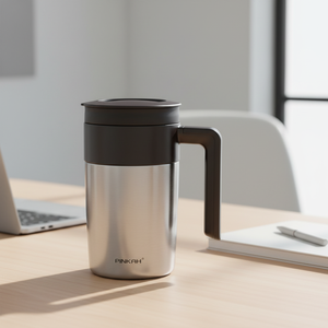 <span class=keywords><strong>Mug</strong></span> isotherme PINKAH moderne 520 ml en acier inoxydable à double paroi, écologique, avec infuseur et poignée, idéal pour le bureau - Product Image 2