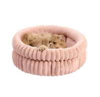 Wasch bar-Runde Kaninchen haar oberfläche Indoor Rundes Hunde bett Benutzer definiertes Logo & Material Vertikales Kaninchen Plüsch Rundes Haustier bett Mit Kissen