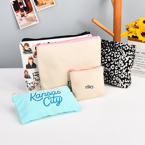 Trousse de toilette en toile avec fermeture éclair, grande capacité, pour maquillage et papeterie, forme fourre-tout, en stock, vente en gros - Product Image 1