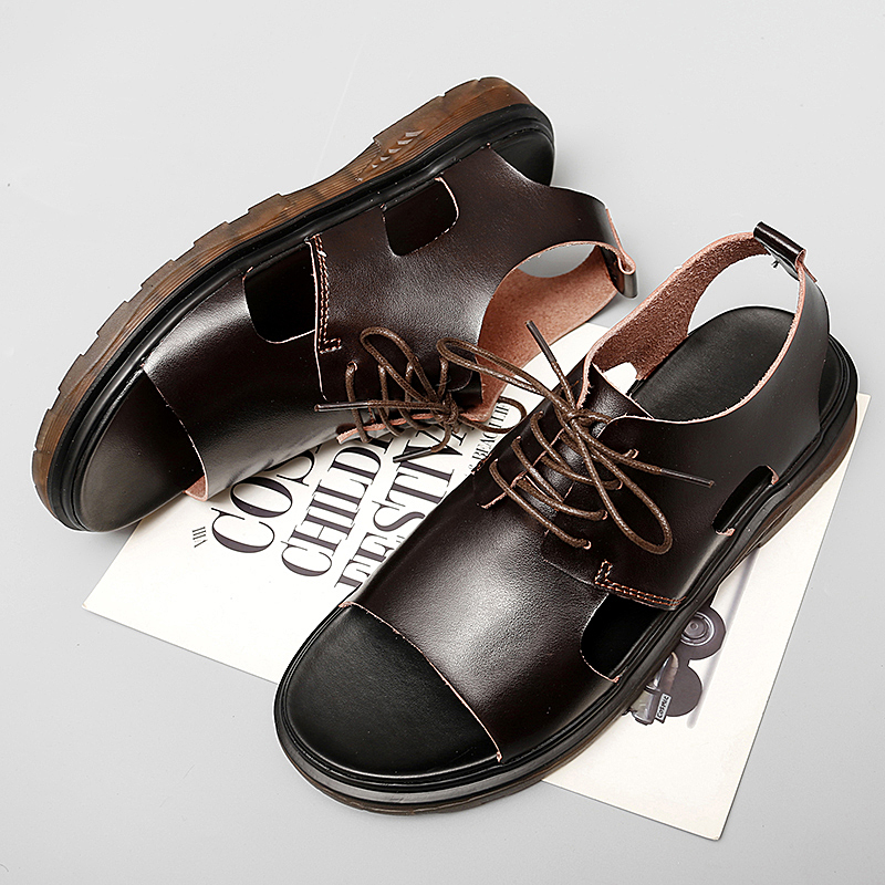 Сандалии мужские из натуральной кожи, легкие слипоны, без застежки, модная обувь для прогулок и отдыха на открытом воздухе, ручная работа