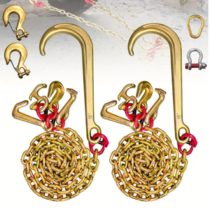 Chaînes de remorquage de camion de transport G70 galvanisées avec crochets en J tirant la chaîne - Product Image 3