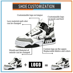 Premium Men's Casual Shoes <strong>Waterproof</strong> High Top Sneakers Breathable Mesh Walking Shoes Durable PVC Sole Fashion <strong>Trainers</strong> - Product Image 2
