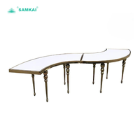 SK-YHZ-H002 vente en gros table à manger dorée table à manger dorée décorations de mariage décoration de planification d'événements combinaison gratuite de