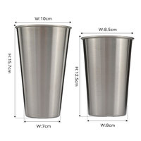 Vente en gros de gobelets en acier inoxydable 304 de 16 oz et 22 oz, verre à boire en métal écologique avec logo personnalisé pour la bière et les jus