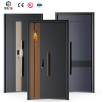 Porte d'Entrée Extérieure en Acier de Sécurité de Fabrication Chinoise, Design Simple, Porte de Sécurité en Acier Moderne pour Maison