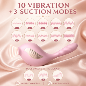 Vibrateur en forme d'oiseau à succion directe d'usine, 100 % étanche, suceur clitoridien avec détail feuille d'or, jouet sexuel pour femmes - Product Image 1