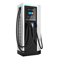 Nouvelle station de recharge EV combinée AC/DC à trois pistolets OCPP 2.0.1, 400V 60-120kW, chargeur rapide Type 2, refroidissement par air forcé en métal, usage commercial