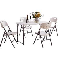 Tables pliantes blanches en gros pour événements, réceptions, mariages, tables rondes, carrées, rectangulaires, tables en plastique d'intérieur avec pieds en acier