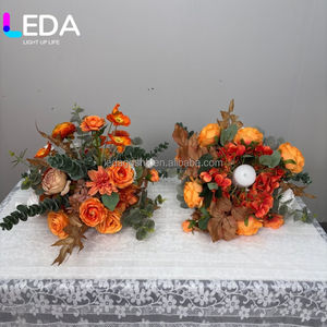 LEDA Ensemble de décoration de centre de table en fleurs artificielles en soie personnalisées pour mariage d'automne - Product Image 6