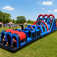 Système de parcours d'obstacles gonflable professionnel 5k en PVC, capacité 50-200 personnes, pour événements sportifs et divertissements en plein air