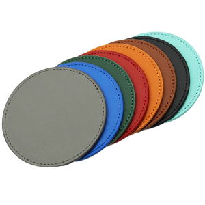 Wholesale Custom Logo Printed PU Leather Coaster Tea and Coffee Cup Mat Promotional Gift with Personalized Design