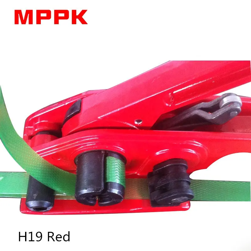 H19 Warna Merah 13-19Mm Hewan Peliharaan Alat Packing Hand Strapping Manual Tensioner