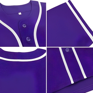 Maillot de baseball personnalisé imprimé en gros, transfert thermique, nom du joueur, boutons sur le devant, respirant, col en V, unisexe, nom de l'équipe adulte - Product Image 6