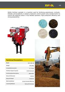 Équipement forestier XUVOL pour plantations, accessoire d'excavatrice 13-15T, rotateur de fosse, pousseur de terre, épandeur d'engrais à double bac - Product Image 2