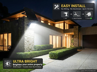 Projecteur LED solaire avec détection de mouvement PIR, télécommande, indice de protection IP65, connexion facile pour l'éclairage extérieur des portails d'entrepôt