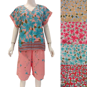 Vêtements de nuit pour femmes RC Kenanga Pendek, en tissu de rayonne respirant et non tissé, avec un design décontracté à col rond, parfait - Product Image 2