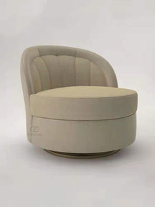 Italian Modern Minimalist Light Luxury Leather Single Swivel Chair Living Room Lounge Chair Designer European <strong>Furniture</strong> - Product Image 3