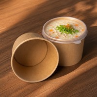 Gobelets à soupe en papier empilables et résistants à la graisse, gobelets à soupe personnalisés, gobelets à soupe chaude avec couvercle pour les restaurants de restauration rapide