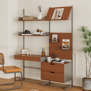 Lifestyle Magazine Vintage Style <b>Floor</b> Standing <b>Shelf</b> No Drill Wall Storage Rack Living Room Partition Decorative Bookshelf - Product Image 5