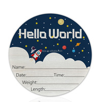 Panneau d'annonce de naissance pour bébé, disques de signes d'importance 'Bonjour le Monde', cadeaux de grossesse et de baby shower, accessoires photo pour nouveau-né