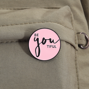 Hanya lingkungan positif Pin Enamel kutipan motivasi bros bulat kerah lencana perhiasan hadiah untuk teman grosir - Product Image 3