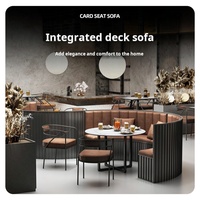 Industrieller Stil Halbrund Container Taverne Bar Grill Restaurant Kartenspiel Sofa Tisch und Stühle