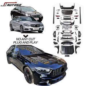 Kit carrosserie pour <span class=keywords><strong>Benz</strong></span> W212 E 2009-2017 mise à niveau vers 2021 AMG calandre de pare-chocs avant arrière capot garde-boue rétroviseur latéral phare feu arrière coffre - Product Image 1