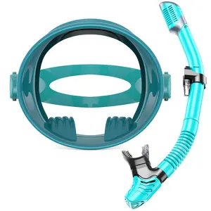Óculos de mergulho de silicone de qualidade alimentar conjunto de máscara de natação oval com lente única fivela facilmente ajustável e alça de mergulhador