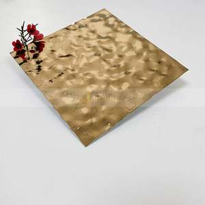 Panneau mural 3D EX502 en forme de vague pour la décoration d'hôtel, panneau en acier inoxydable PVD doré à effet vague d'eau pour projets d'intérieur haut de gamme - Product Image 6