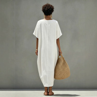 Robe longue décontractée à col rond et taille ample pour femme – Robe d'été