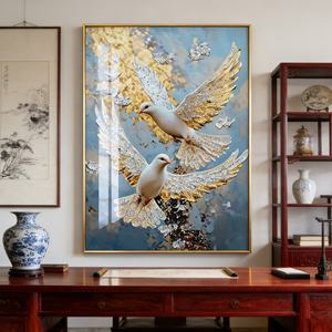 Venta al por Mayor de Fábrica: Murales LED de Animales con Pintura de Porcelana de Cristal HD de la Paloma de la Paz para Decoración de Lujo del Hogar - Product Image 3