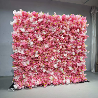 Panneau mural enroulable en tissu 3D 5D, fleurs de cerisier, fleurs en soie, pour mariage, Noël, fête des mères, décoration artificielle