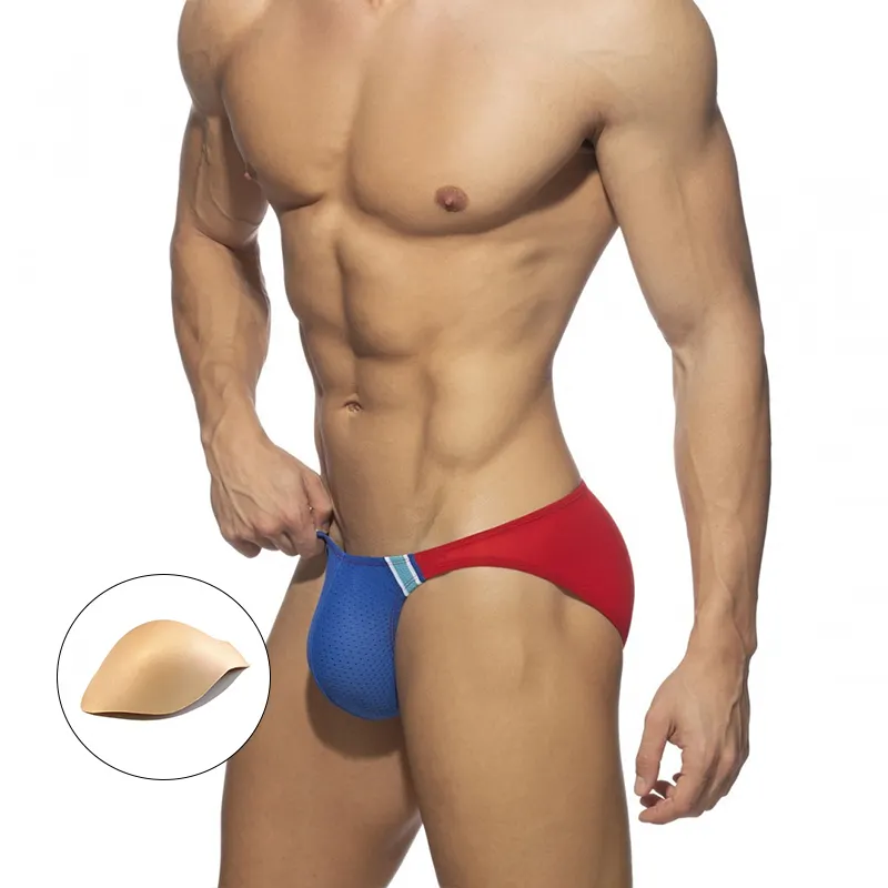 Quick dry removable padded swimsuit bikini beachwear briefs gay men swimwear