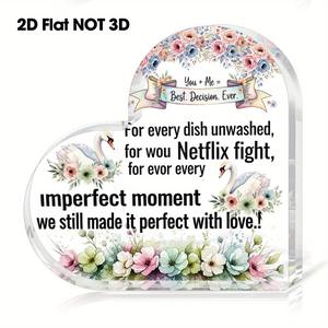 1 plaque en acrylique en forme de cœur avec des citations d'amour et des phrases romantiques inspirées de <span class=keywords><strong>Netflix</strong></span> - Product Image 6
