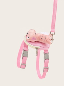 Cute Cat and Dog Walking Harness Anti-Break Out Cloth Chest Leash with Solid Pattern Backpack Leash - Product Image 6