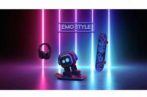 Robot Emo intelligent IA, animal de compagnie de bureau pour divertissement, avec personnalité unique, en plastique de qualité commerciale, contrôlable par application - Product Image 4