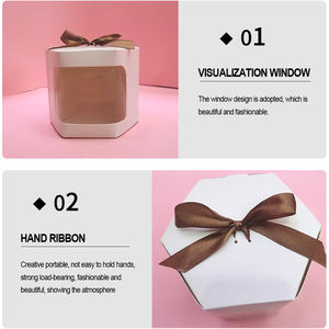 علبة كعك تغليف أكياس ورقية شفافة نافذة صناديق حلوى كيك مع نافذة شفافة من كلوريد البولي فينيل صندوق هدايا عيد الميلاد يقدم حزمة حلويات - Product Image 6