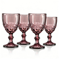 Verres à vin vintage violets les plus vendus, verres à pied serpentin colorés, ensemble de verrerie pour mariage