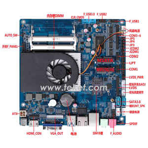 Intel Slim All-In-One Mini ITX Papan Skylake-U Inti I3-6100U I5-6200U I7-6500U I3-7100U, I5-7200U, I7-7500U SO-<span class=keywords><strong>DDR</strong></span> Core12/19VDC - Product Image 6