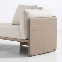 Modernes Holzrahmen-Stoffsofa-Set mit Freizeitstuhl und Schwammkissen für Hotel, Apartment, Villa, Zuhause und Schlafzimmer