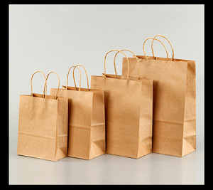 Bolsas de Papel Desechables para Comida para Llevar, Color Marrón y Blanco - Product Image 4