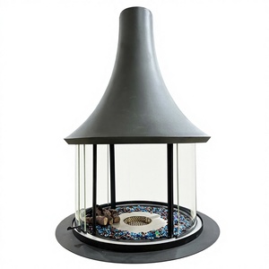 <span class=keywords><strong>Cheminée</strong></span> <span class=keywords><strong>bioéthanol</strong></span> autoportante moderne PANSEE 900 mm en acier au carbone noir <span class=keywords><strong>avec</strong></span> porte en verre et télécommande, <span class=keywords><strong>cheminée</strong></span> suspendue - Product Image 4