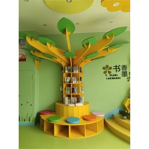 Estantería de libros Chiquitos libreria Bambini Torre che <span class=keywords><strong>gira</strong></span> árbol moderno liquidación oro bajo precio niños esquina acrílica estante de libros de madera - Product Image 4