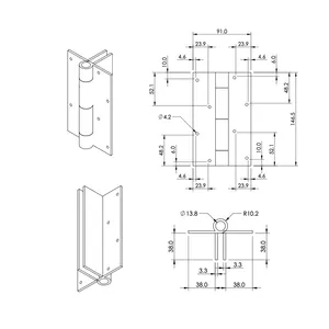 Bisagra de puerta de valla Ornamental de jardín, resorte ajustable, puerta de cierre automático, bisagra de aluminio