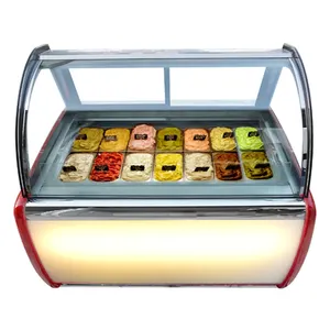 Kolice 1/4 GN pan x 14 pcs air cooling gelato display freezer ice cream showcase