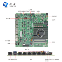Placa Base Industrial Intel Celeron 5205U para Firewall, 6 LAN, Win10, Linux, PCIE X4, GPIO, SIM, PS/2, Servidor Pfsense