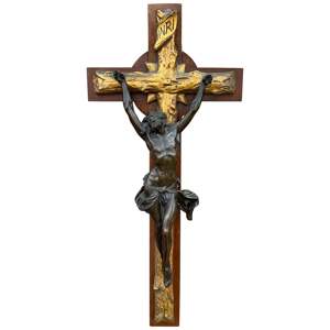 Grande Sculpture Religieuse en Bronze Personnalisée, Statue grandeur nature de Jésus Crucifié en Bronze sur la Croix - Product Image 2